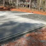 Cured concrete slab ready for further construction