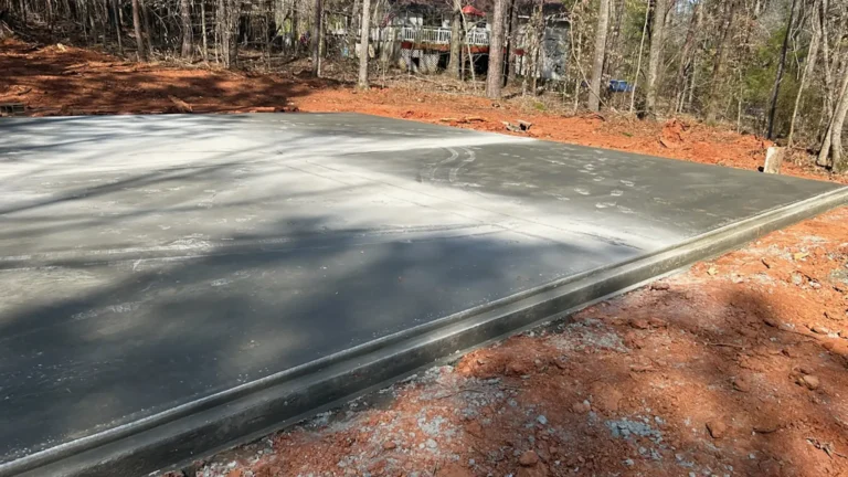 Cured concrete slab ready for further construction