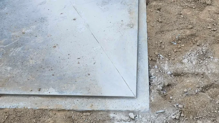 Concrete pad for construction site preparation