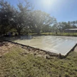 Drying concrete slab foundation