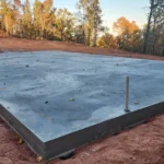 Concrete slab poured for structural support