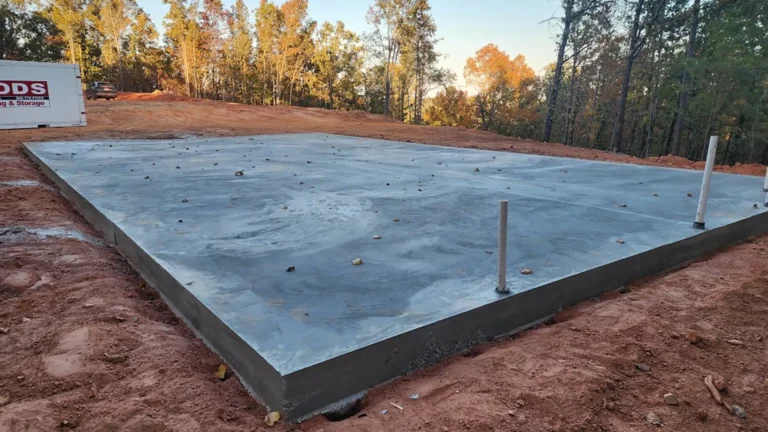 Concrete slab poured for structural support