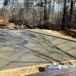 Concrete slab for a foundation installation