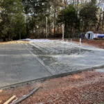 Completed concrete slab installation