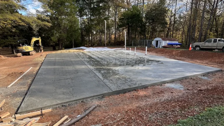 Completed concrete slab installation