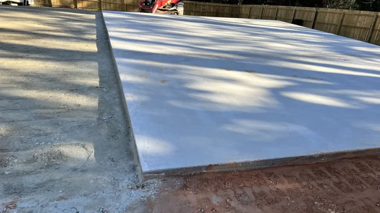 Cured concrete slab ready for further construction