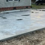 Completed concrete slab installation