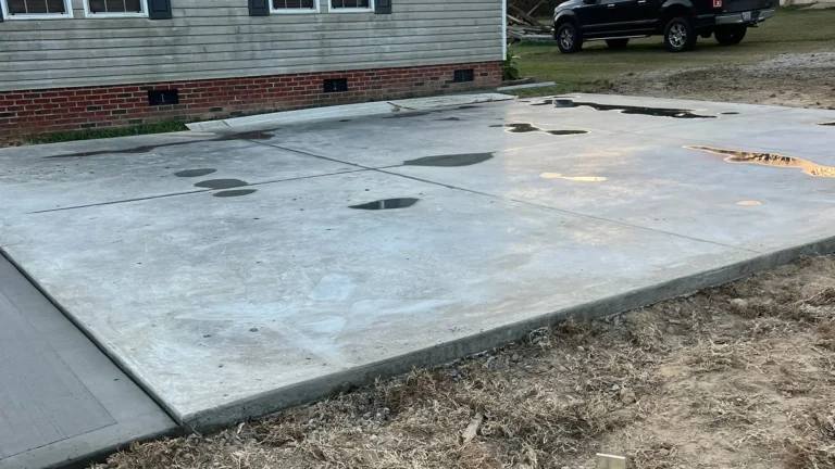 Completed concrete slab installation