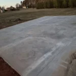 Finished concrete slab ready for metal building construction