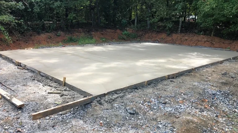 Smooth concrete slab curing after being poured